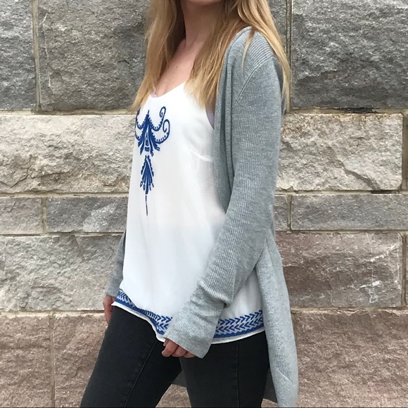 White Lightweight Embroidered Spaghetti Strap Top - Picture 3 of 5